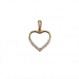 Кулон из золота в красном цвете с цирконом «Сердце» 01-200905018