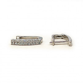 Серьги из белого золота с цирконом 01-200936818