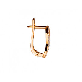 Золоті сережки у червоному з білим кольорі з цирконом