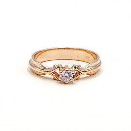 Золотое кольцо с цирконом 01-19261219