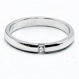 Обручальное кольцо из золота белого цвета с белым бриллиантом 01-200006219