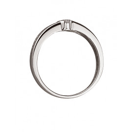 Каблучка з золота білого кольору з цирконом