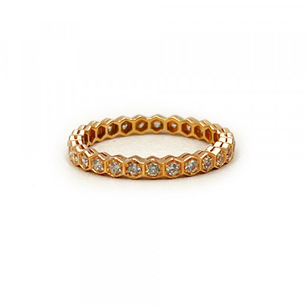 Кольцо из красного золота с цирконом