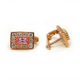 Серьги из красного золота с цирконом 01-200557719