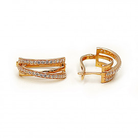 Серьги из красного золота с цирконом 01-200562619