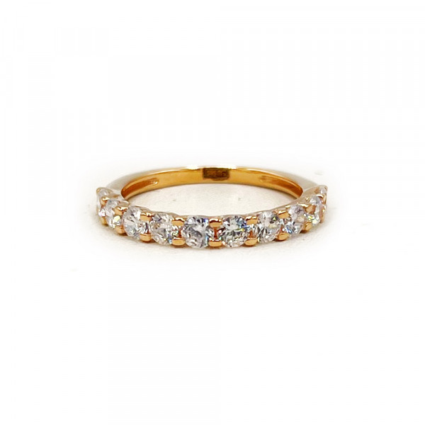 Золотое кольцо красного цвета с цирконом