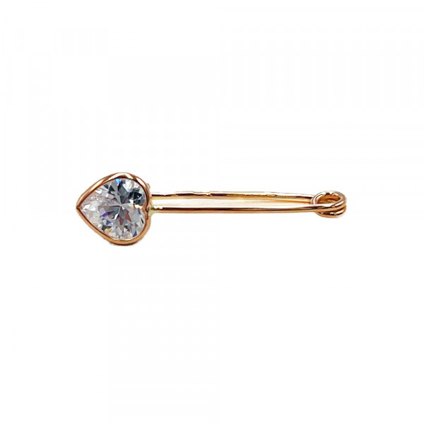Шпилька з червоного золота з цирконом