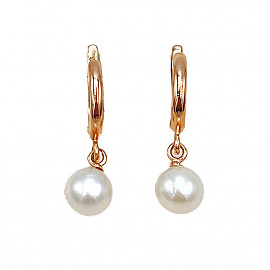 Золоті сережки червоного кольору з цирконом 01-200812419