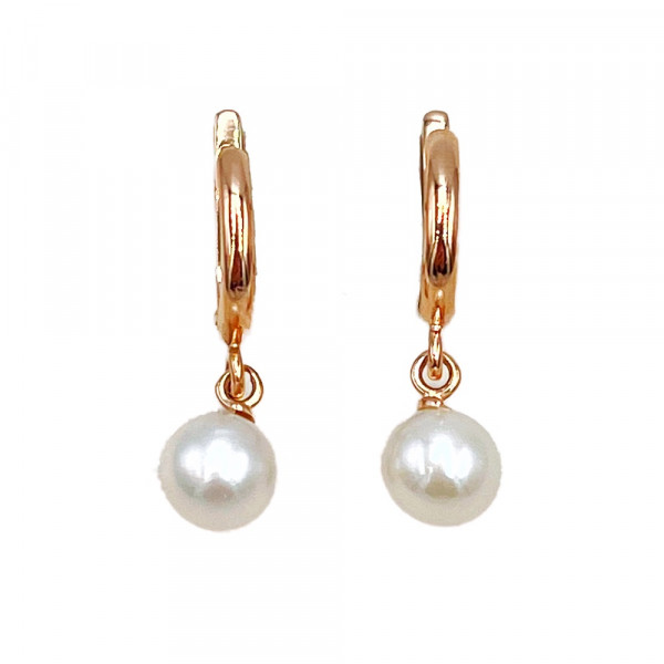 Золоті сережки червоного кольору з цирконом