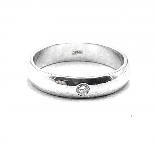 Золота обручка з жовтим діамантом