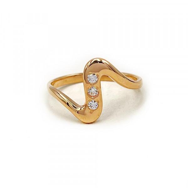 Каблучка з золота у червоному кольорі з цирконом