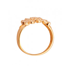 Кольцо из золота красного цвета с цирконом