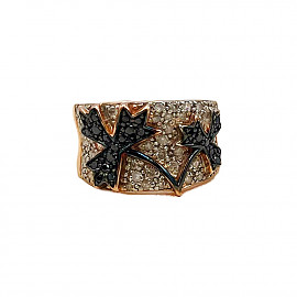 Золотое кольцо красного цвета с цирконом 01-200258320