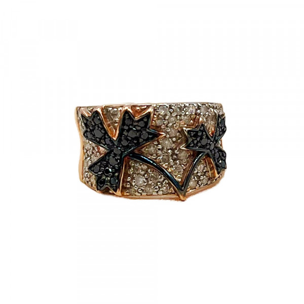 Золотое кольцо красного цвета с цирконом