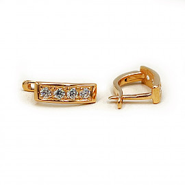 Серьги из красного золота с цирконом 01-200628720