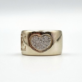 Золотое кольцо белого цвета с белыми бриллиантами 01-200759520