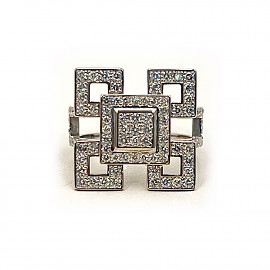 Кольцо из белого золота с белыми бриллиантами 01-200761020