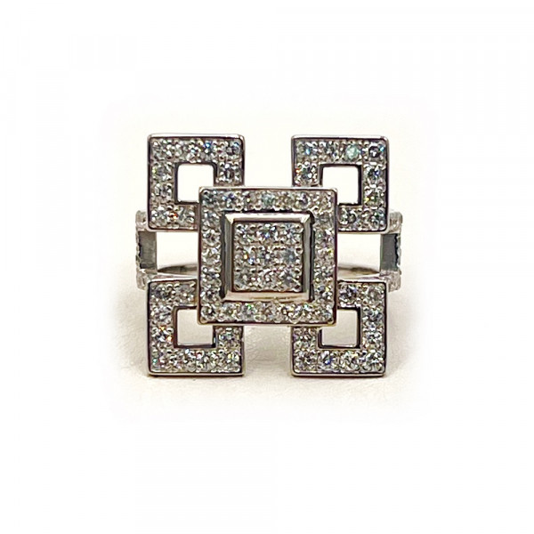 Кольцо из белого золота с белыми бриллиантами