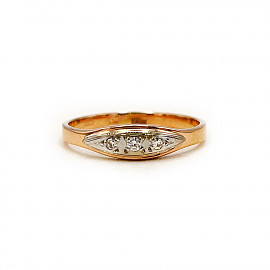 Кольцо из красного с белым золота с белыми бриллиантами 01-200779920