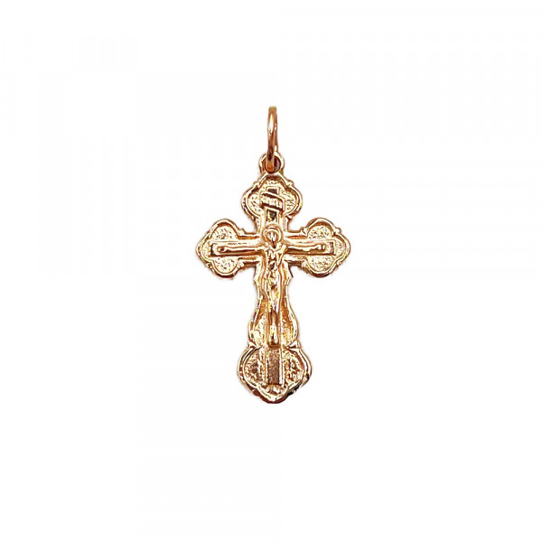 Золотий хрестик у червоному кольорі