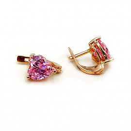 Золотые серьги в красном цвете с цирконом 01-200799720