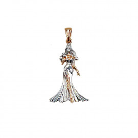 Кулон из красного с белым золота «Девушка» 01-200856920