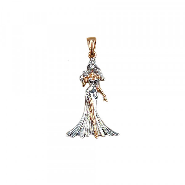 Кулон из красного с белым золота «Девушка»