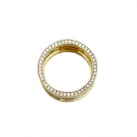 Золотое обручальное кольцо с цирконом