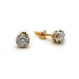 Сережки з золота з цирконом 01-200923020
