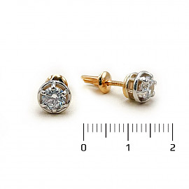 Серьги из золота с цирконом