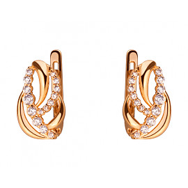 Золоті сережки з цирконом 01-200092621