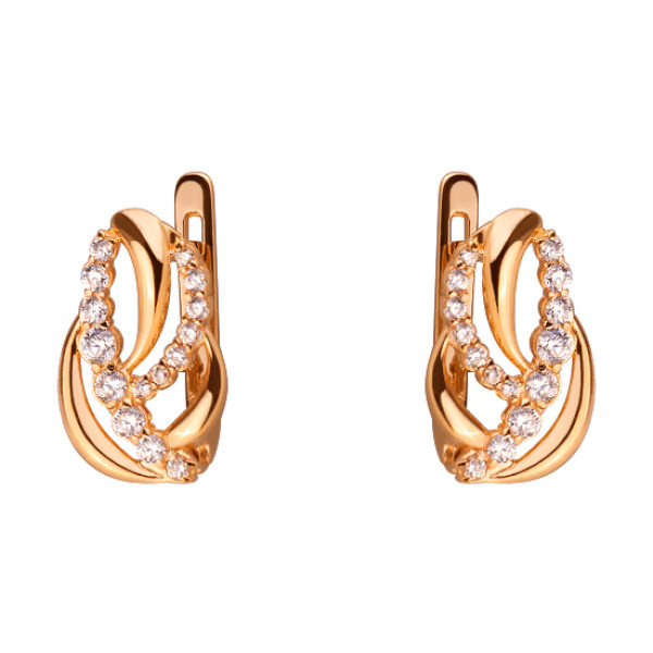 Золоті сережки з цирконом