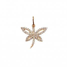 Золотий кулон червоного кольору з цирконом «Бабка» 01-200782221