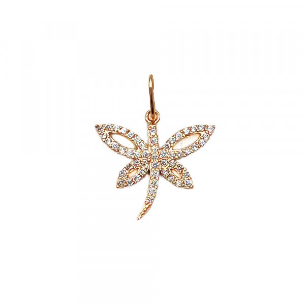 Золотий кулон червоного кольору з цирконом «Бабка»