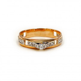 Золотое кольцо с цирконом 01-200786321