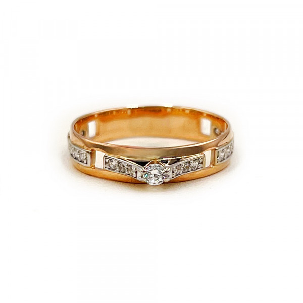 Золотое кольцо с цирконом