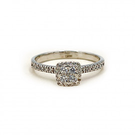 Каблучка з білого золота з цирконом 01-200806121
