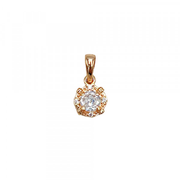 Кулон з червоного золота з цирконом