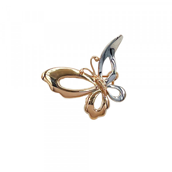 Брошка з золота червоного з білим кольору