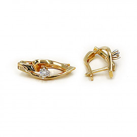 Золотые серьги с желтыми бриллиантами 01-200872421