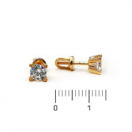 Серьги из золота с цирконом