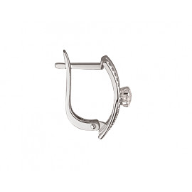 Золотые серьги белого цвета с цирконом