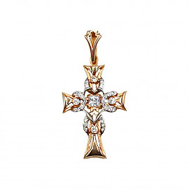 Золотий хрестик з цирконом 01-200118822