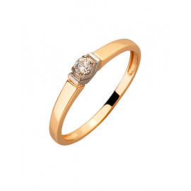 Золота каблучка з цирконом 01-200130022