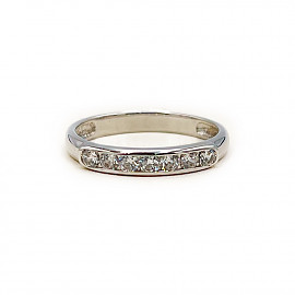 Кольцо из золота белого цвета с цирконом 01-200152022