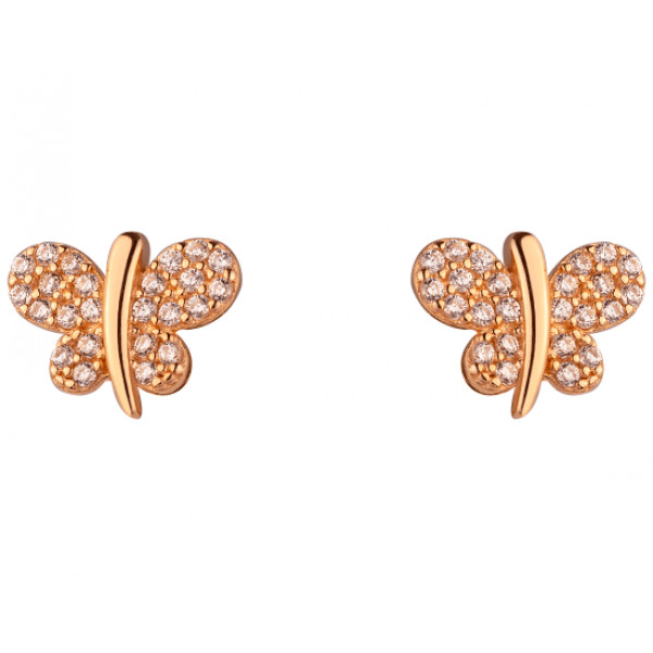 Серьги из золота с цирконом «Бабочка»