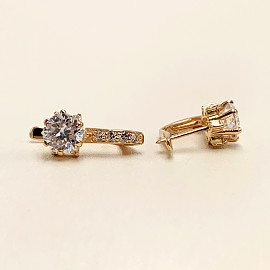 Сережки з золота з цирконом 01-200208222