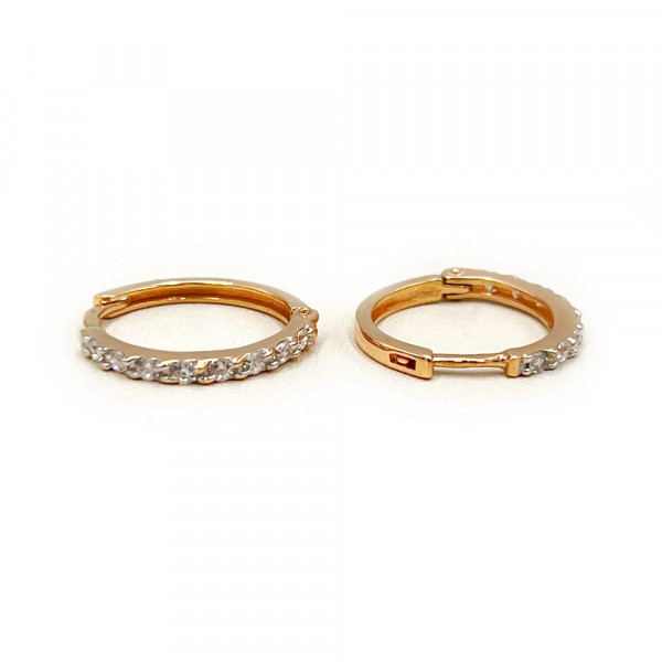 Серьги из красного золота с цирконом