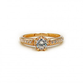 Золота каблучка з цирконом 01-200809022