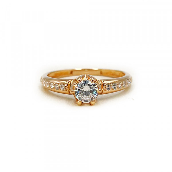 Золота каблучка з цирконом